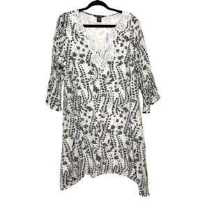 Robert Louis Boho Crochet Lace Floral Dress Women Sz XL Cottagecore Resortcore